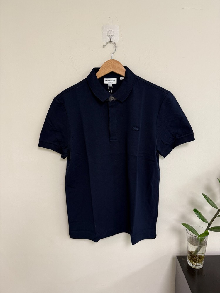 [New] Lacoste Regular Fit Paris Stretch Piqué Polo Shirt PH5522-51 [NAVY]