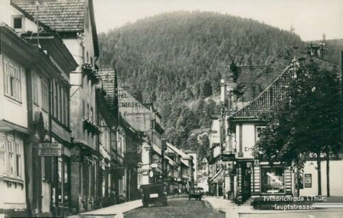 Postcard Friedrichroda Main Street 1930 (No.806)