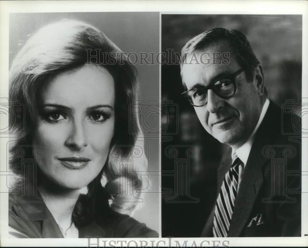 1982 Press Photo Judy Woodruff and John Chancellor, NBC News correspondents.