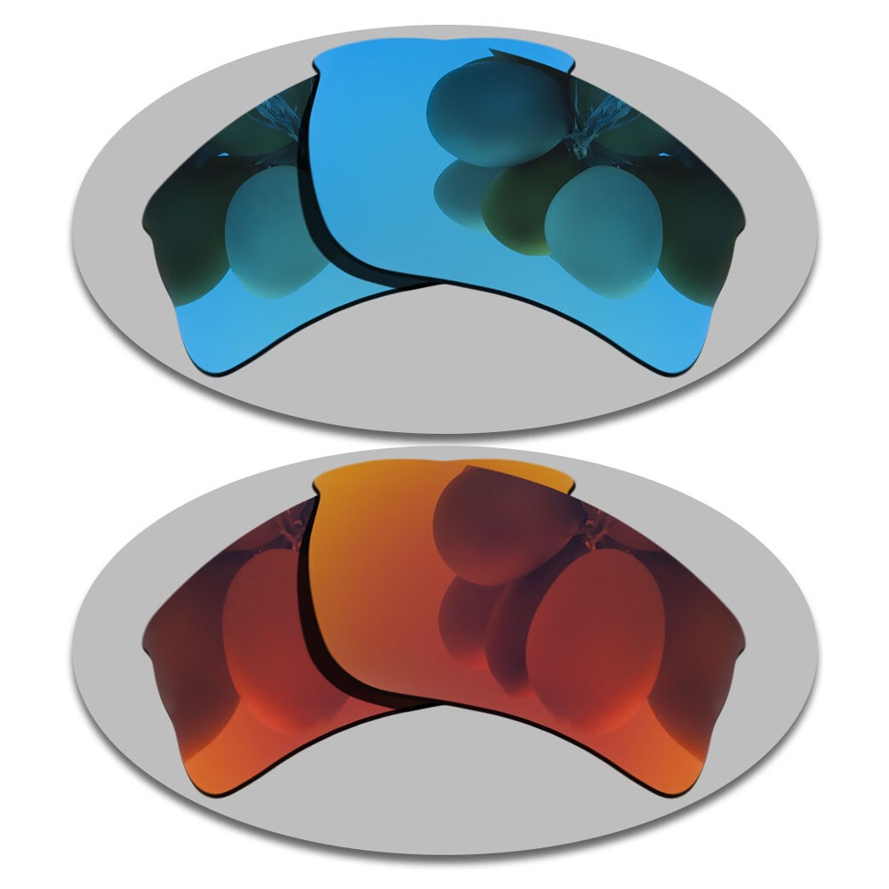 Sky Blue&Fire Red Replacement Lenses For-Oakley Quarter Jacket OO9200 Polarized