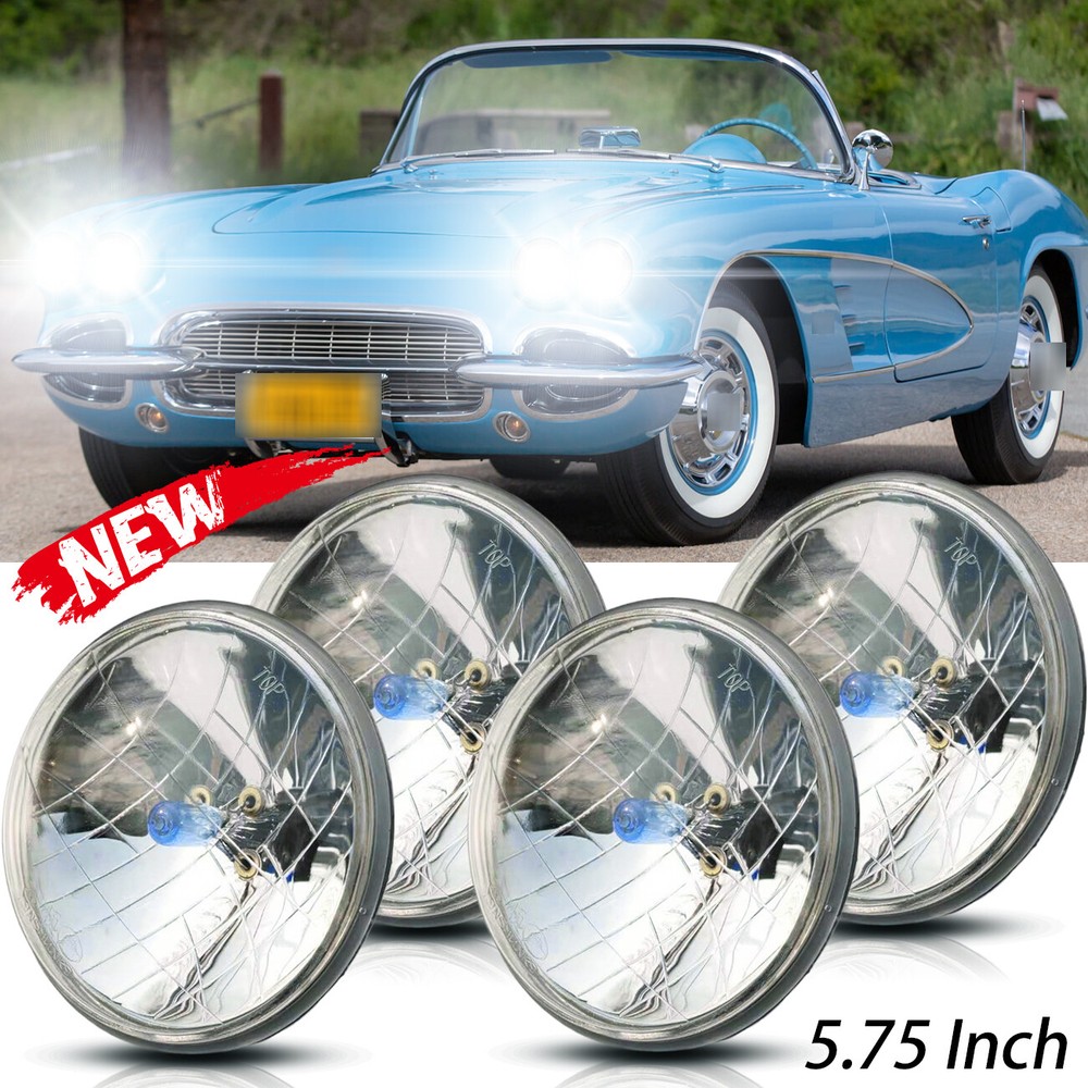 4pcs 5.75inch Halogen Headlights for Chevy Chevelle Corvette C10 C20 K10 Pickup