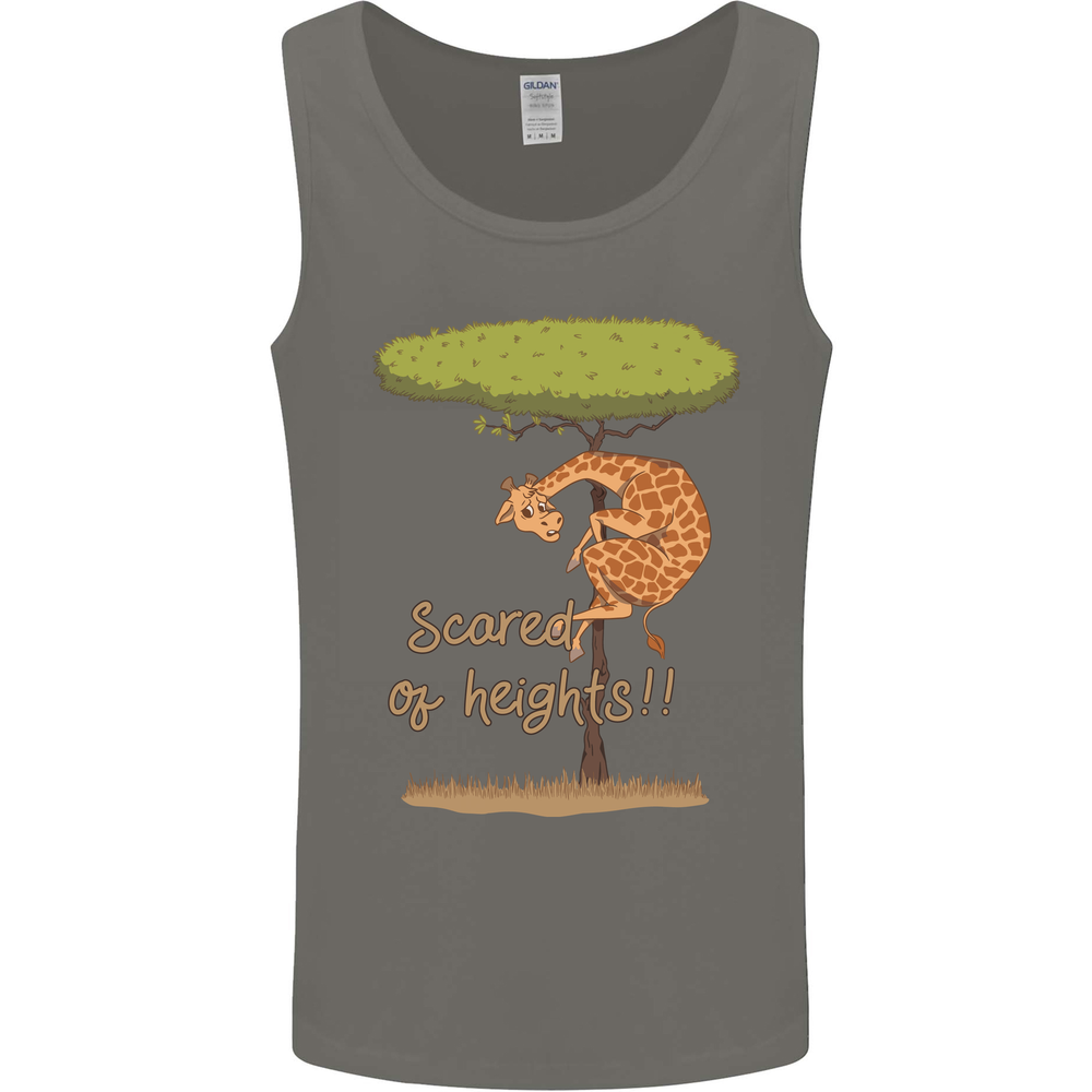 Scared of Heights Funny Giraffe Acrophobia Mens Vest Tank Top