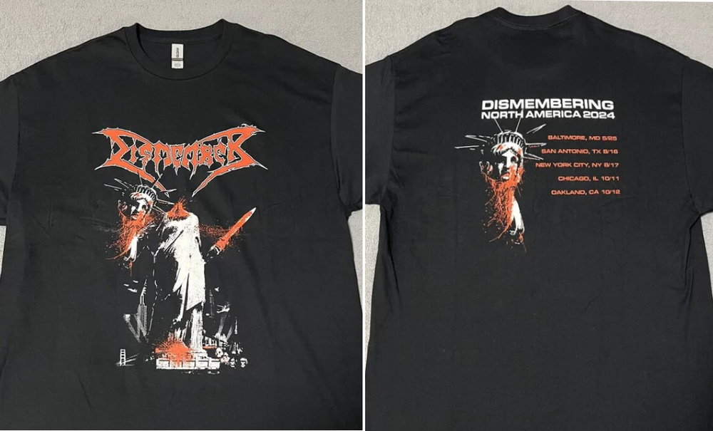 Dismember Dismembering North America Tour 2024 Tshirt 2 sided Tshirt