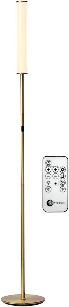 O’Bright LED Cylinder Floor Lamp with Remote Antique Brass (Remote Control)