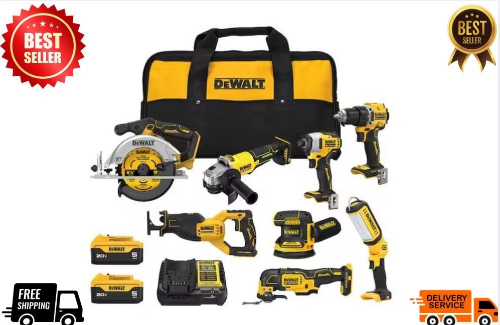 20V Lithium-Ion Cordless 8-Tool Combo Kit with (2) 5.0 Ah Batteries and Charger