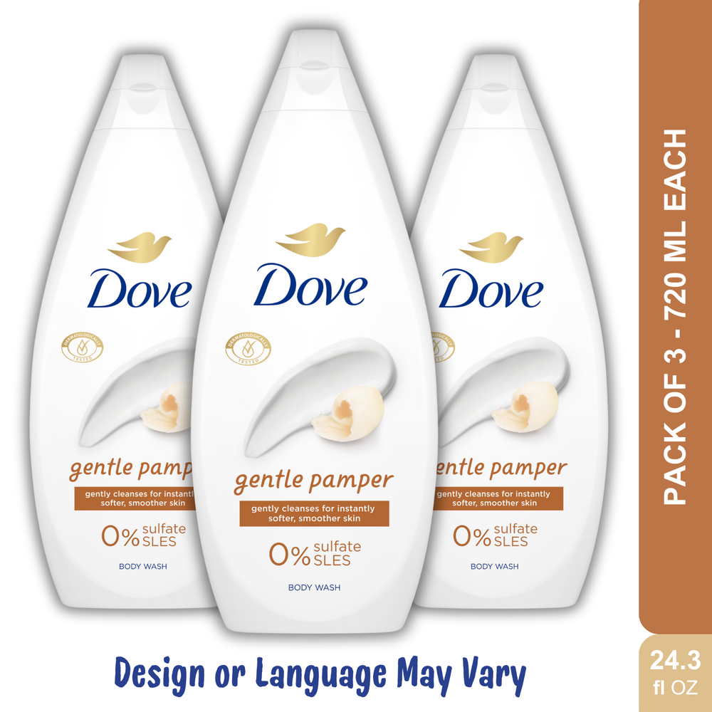 Dove Sulfate Free Pistachio Body Wash 720ml 3 Pack Gentle Hydration