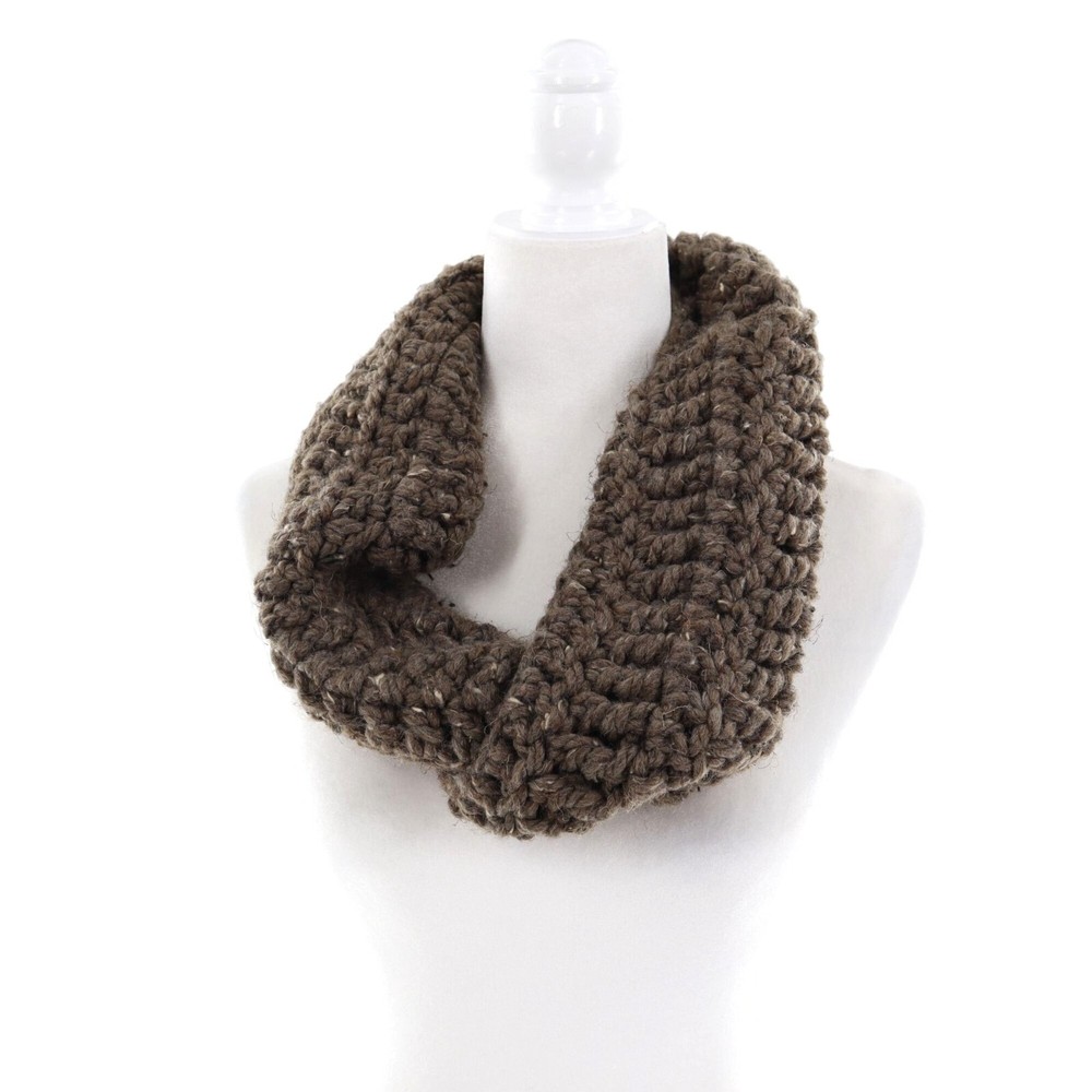 Busy Bea's Chunky Brown Infinity Scarf Handmade Holiday Gift Unisex O/S