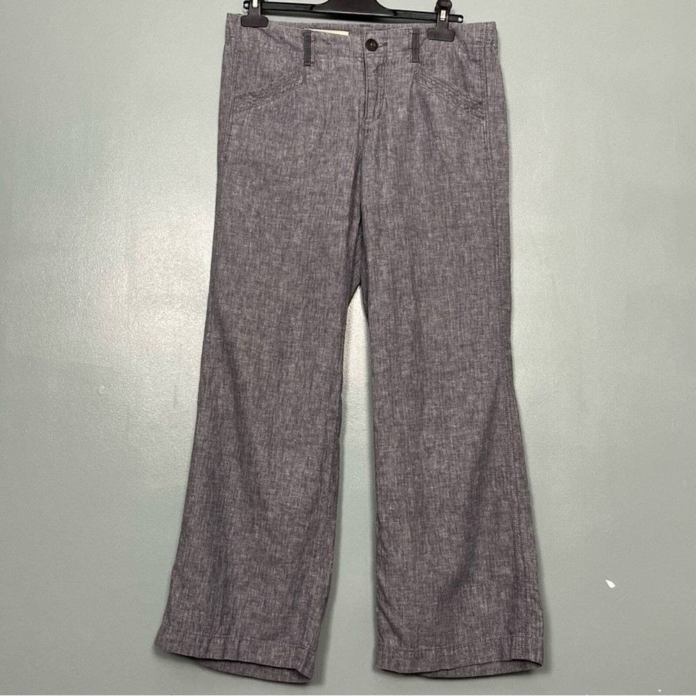 Pilcro and the Letterpress Wide Leg Linen Trousers Pants Gray Women’s Size 8