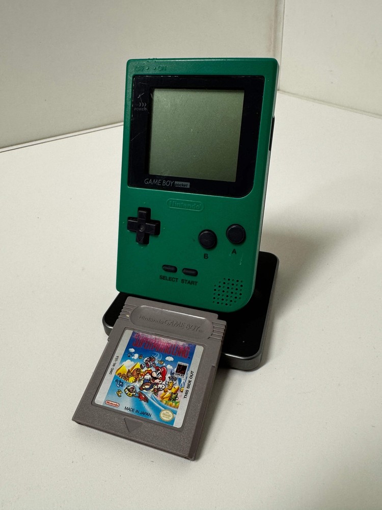 Gameboy Pocket Console *Missing Back Cover* Green MGB-001 W/ Super Mario Land (T