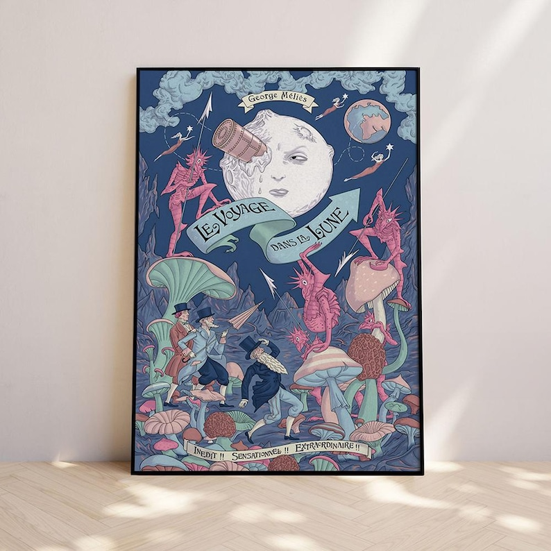 A Trip to the Moon-Fantasy Movie Vintage Poster Unframe Print Art
