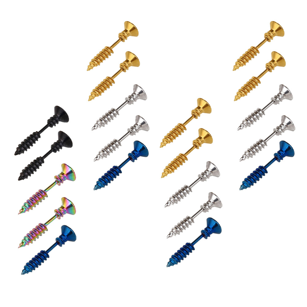 10 Pairs Pearl Earring Studs Titanium Steel Screw Earrings Miss