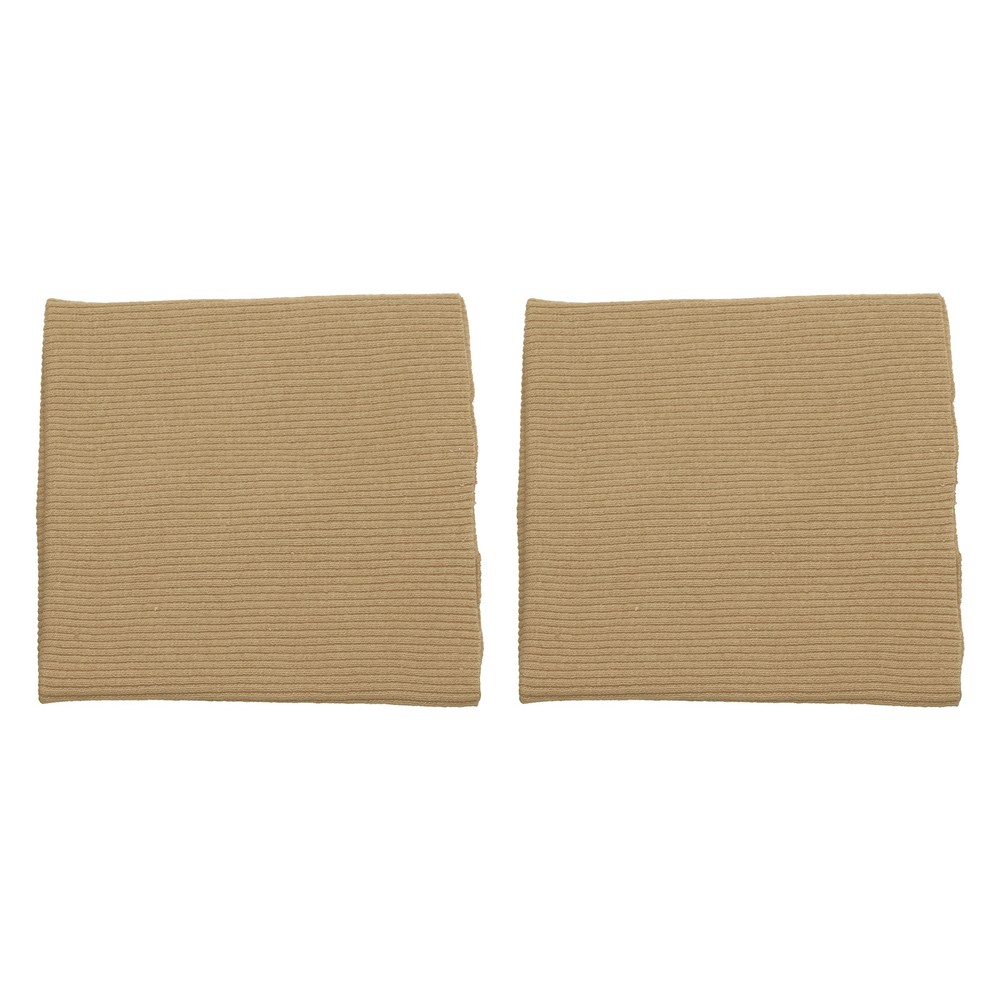 7.5x9cm Elastic Cuffs Ribbed Trims Cotton Fabric Knit Stretch Band Camel/ 2pcs