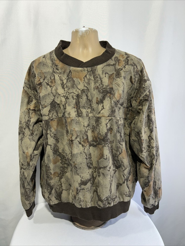 Natural Gear Fleece Mens Size XL Camouflage Pullover Windshirt Shooting Pad Line