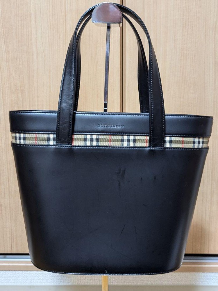 Burberry Leather Bag Black Nova Check