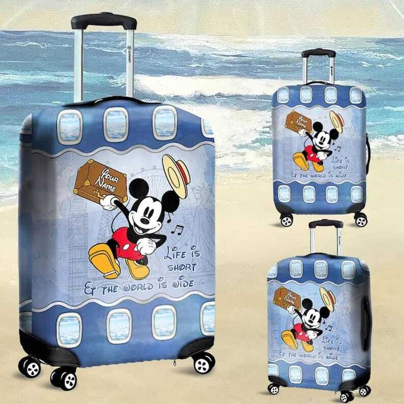Mickey Mouse Luggage Cover, Disney Mouse Travel Cover, Custom Travel Suitcase Co
