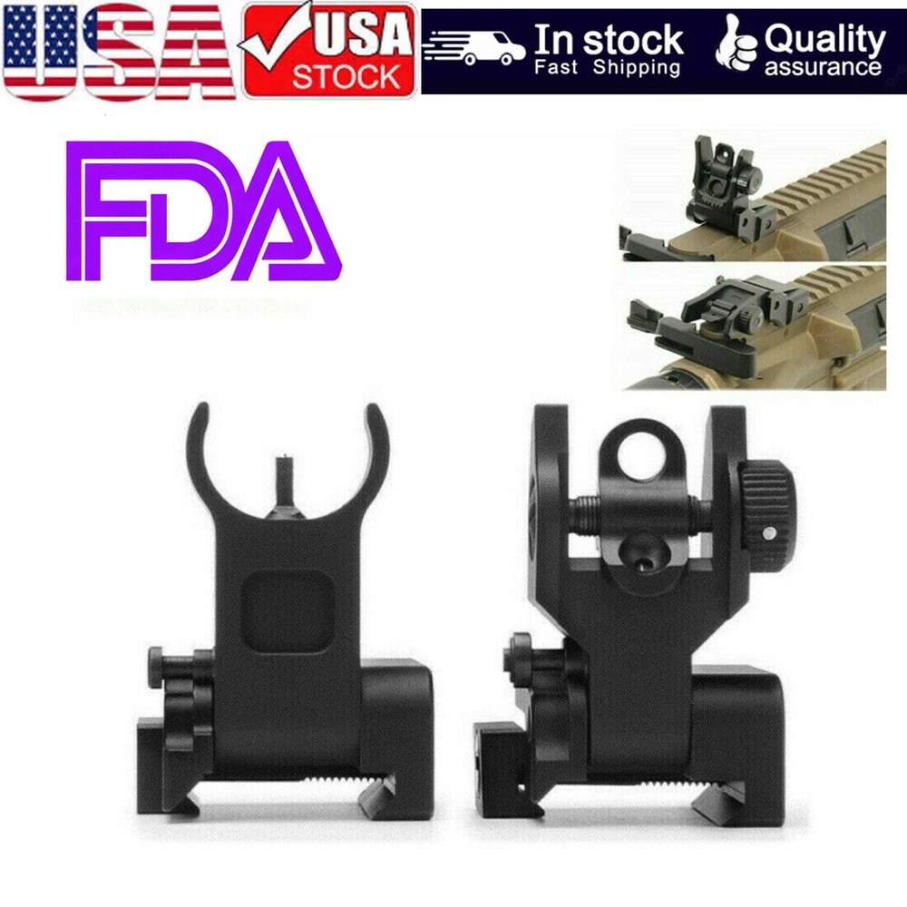 Premium Flip-Up Iron Sights for Picatinny Rails - Front & Rear Set
