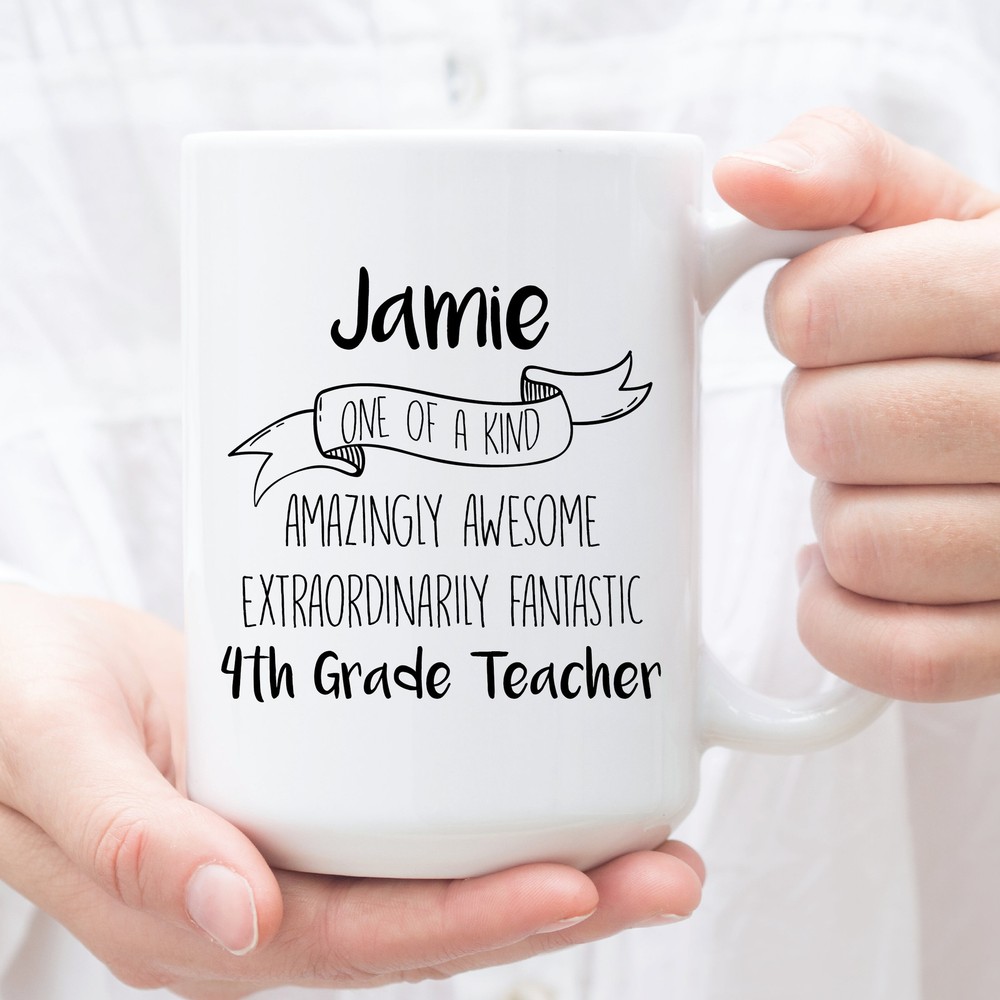 Personalized Coffee Mug For 4th Grade Teacher Custom Gifts For 4th Grade Teacher