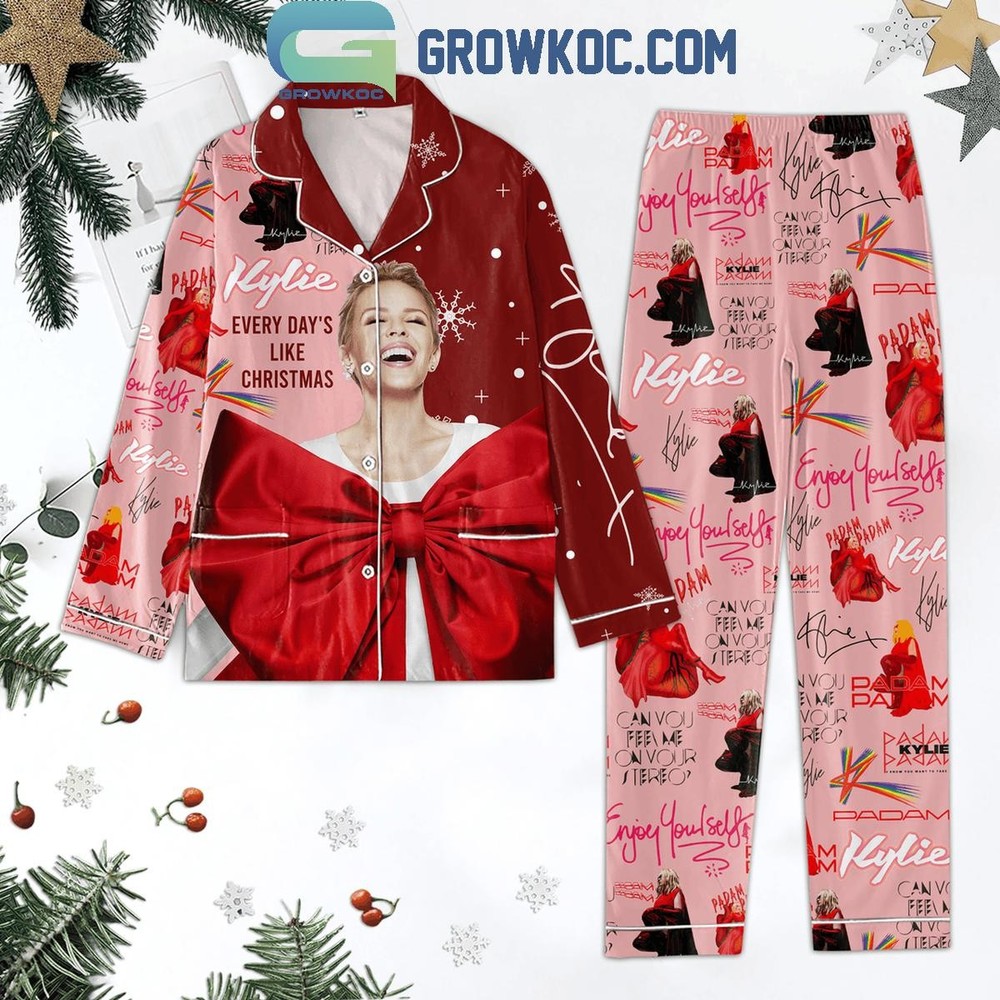 Kylie Minogue Christmas Polyester Pajama Set for the Holidays  