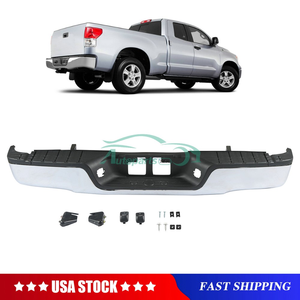Rear Bumper Assembly Chrome Steel W/ Hardware For 2007-2013 Toyota Tundra