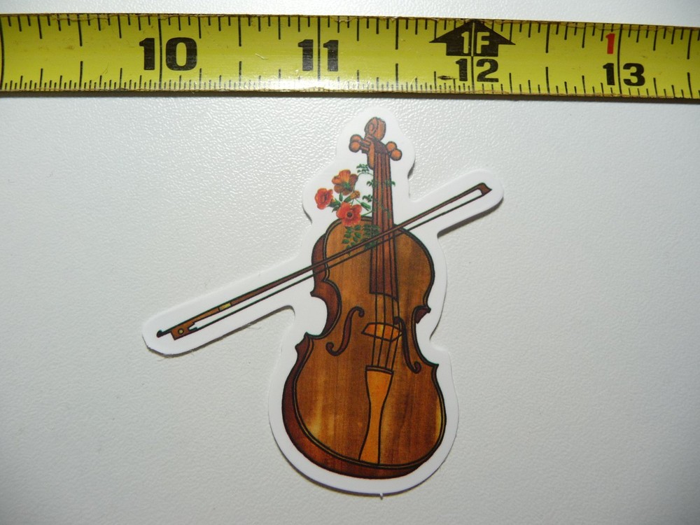 VIOLIN FIDDLE FLOWER MUSIC DECAL STICKER BAND CONCERT HALL MUSICAL