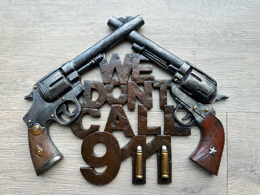 New Funny We Don't Call 911 Home Security Warning Sign Gun Front Door/Wall Decor
