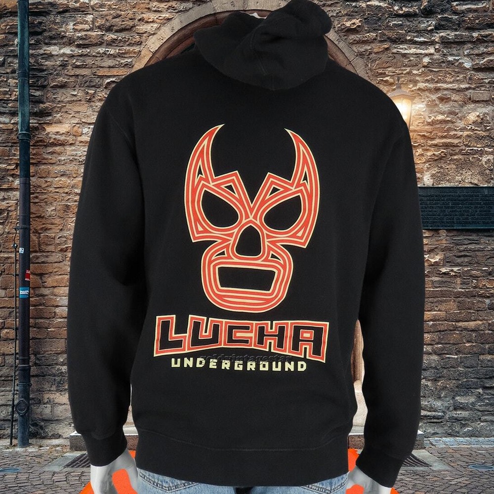 Lucha Underground Season II Mask Logo Full Zip Hoodie M