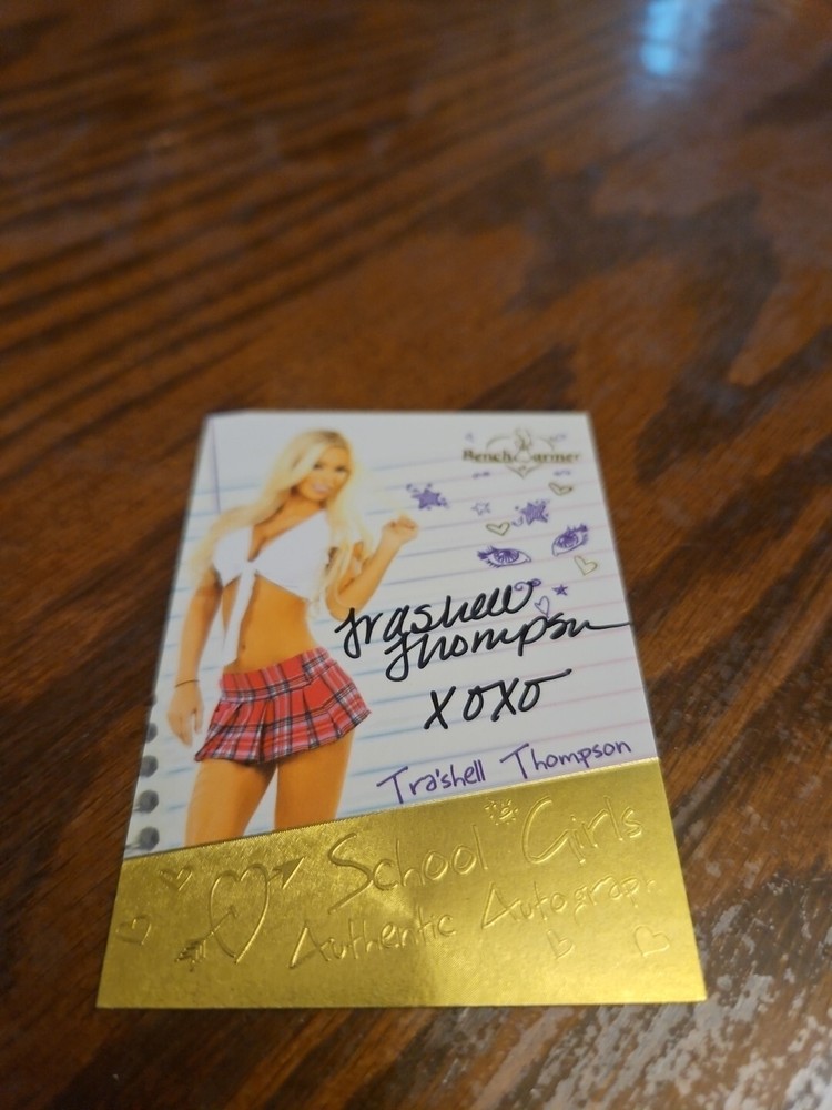 2014 Benchwarmer Hot For Teacher Auto Gold Foil Tra'shell Thompson #32 Playboy