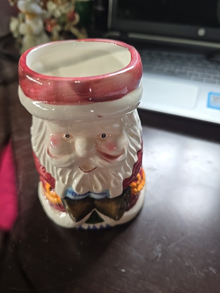 Festive Santa Planter Pot for Christmas Decor