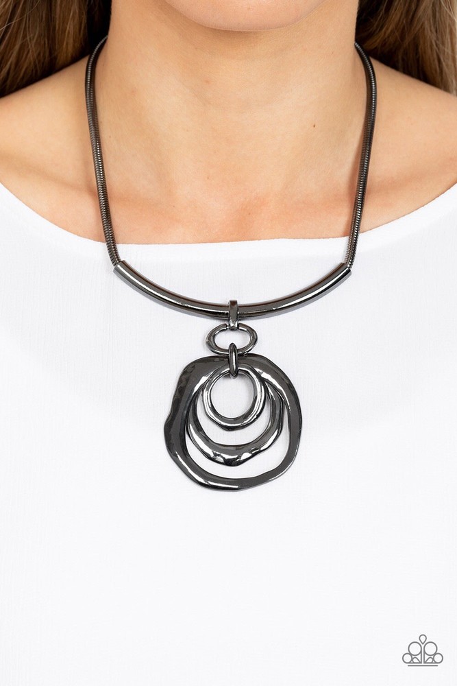 New Paparazzi Jewelry- Forged In Fabulous Necklace-Black