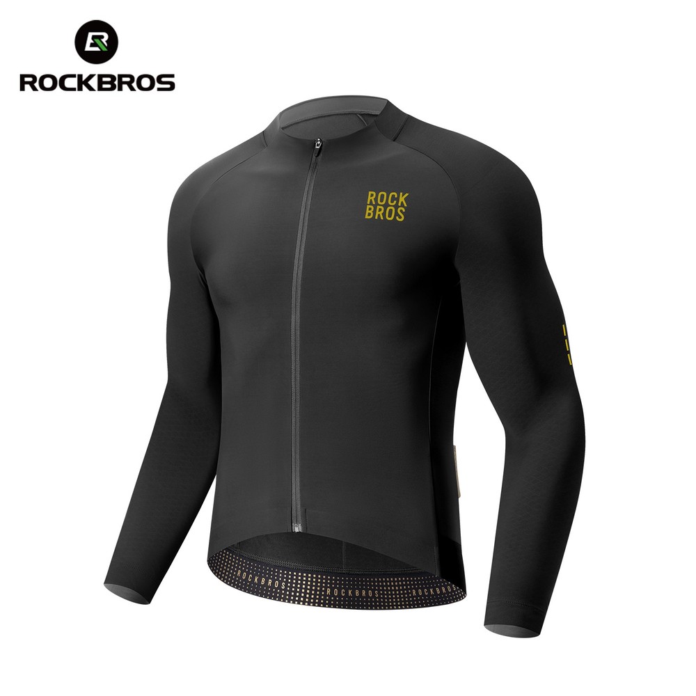 ROCKBROS Cycling Jersey Men's Long Sleeves Road Bike Shirt Winter Warm Jacket