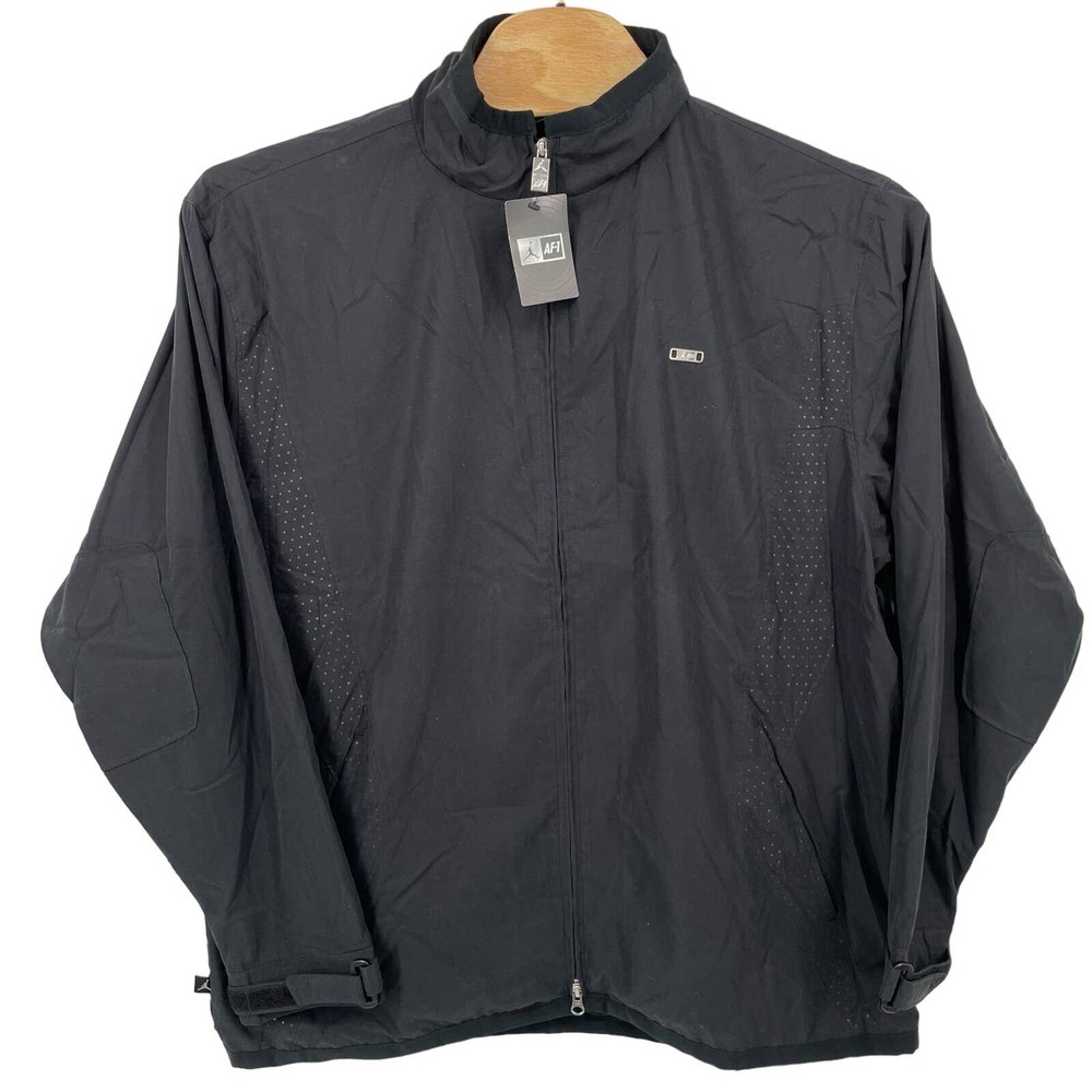 Vintage 2007 men's black nike jordan air force one full zip windbreaker jacket