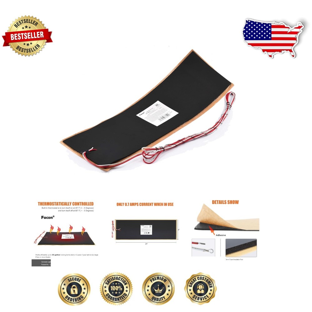Efficient 8x25 RV Tank Heater Pad with Automatic Temperature Control for Winter