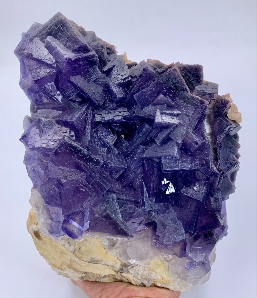 Natural Blue Phantom Fluorite Cluster with Cubic Crystals on Matrix – 4895 Gm