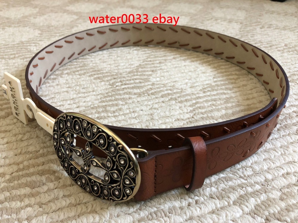 New Sonoma Women's Brown Faux Leather Belt Size Medium M with $30 tag From Kohls