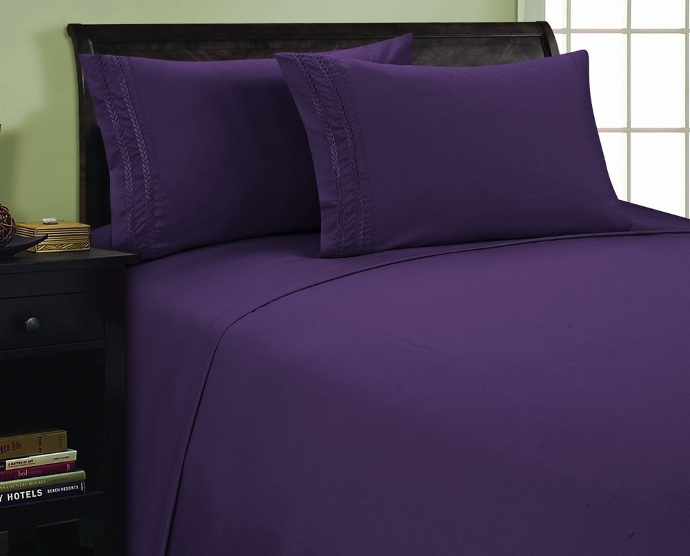 1500 Thread Count 3-Line Egyptian Quality Microfiber Luxurious Silky Soft Wri...