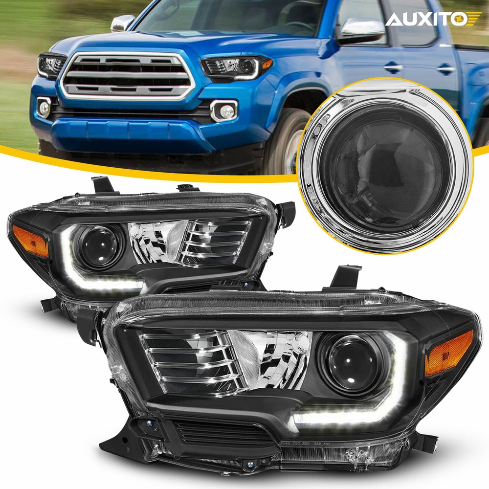 For 2016 2017 18 2019 Tacoma Headlamps Headlights SET W/ LED DRL Left Right Side