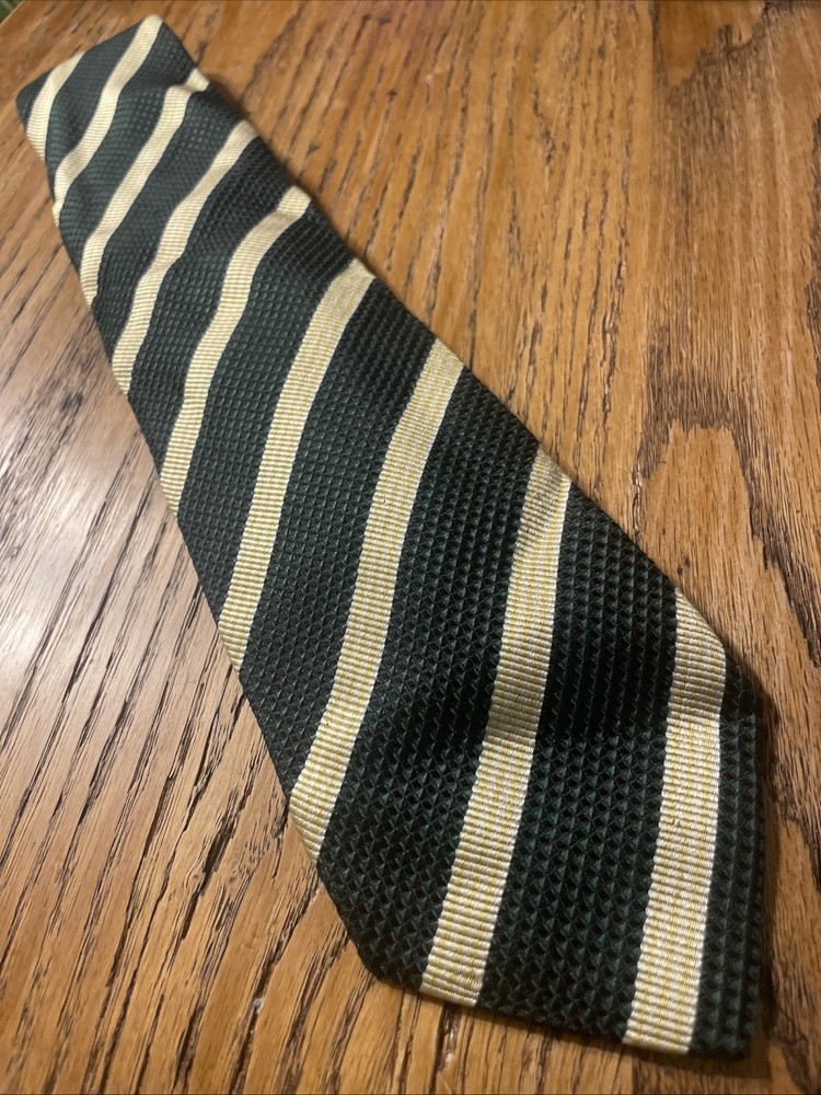 EUC Luciano Barbera Shiny Thick Silk Striped Tie Men’s Necktie Made In Italy