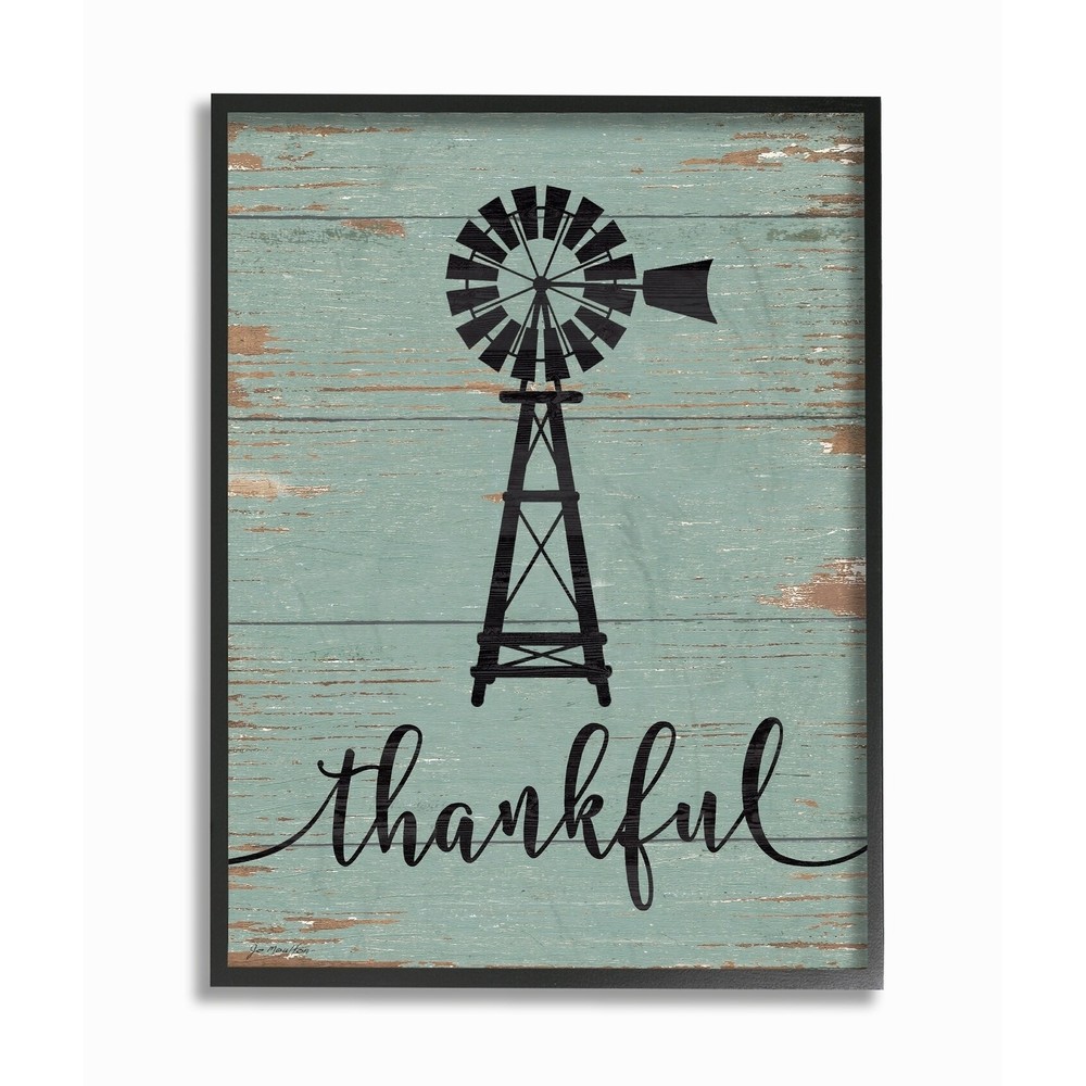 Stupell Thankful Vintage Windmill Framed Giclee Texture Art  Oversized