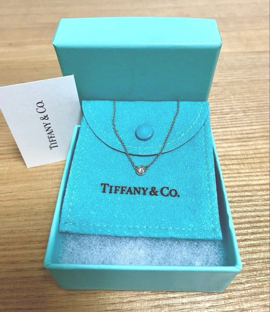 TIFFANY Co Elsa Peretti Pt950 diamond Tiffany by the yard pendant necklace