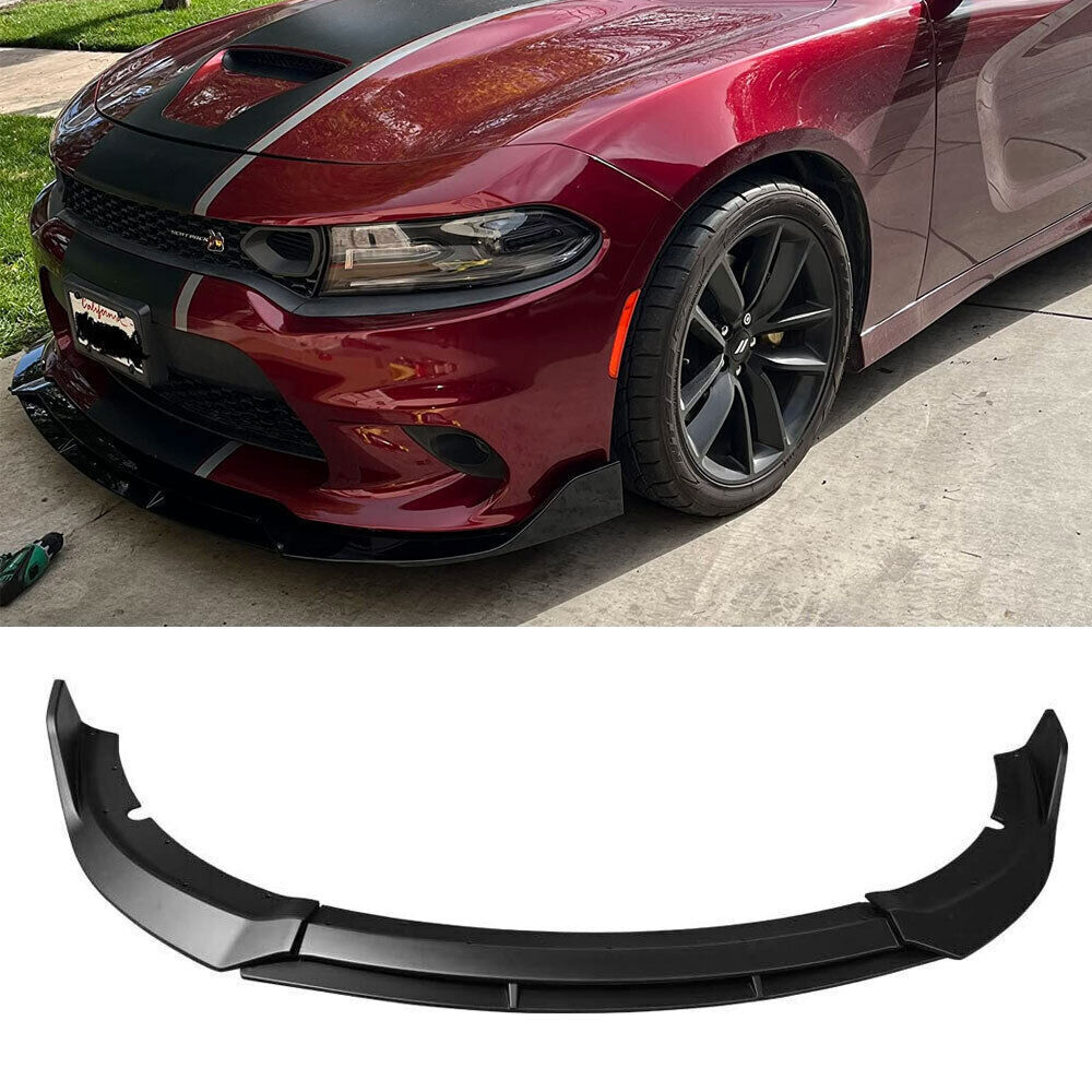 For Dodge Charger 15-21 SRT-Style Matte Black Front Bumper Splitter Spoiler Lip*