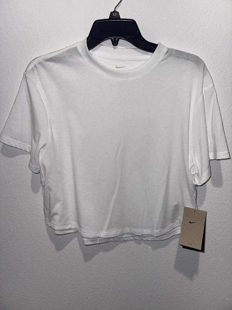 NWT Nike One Relaxed Women's Dri-FIT Cropped Short-Sleeve Top White Women’s XS