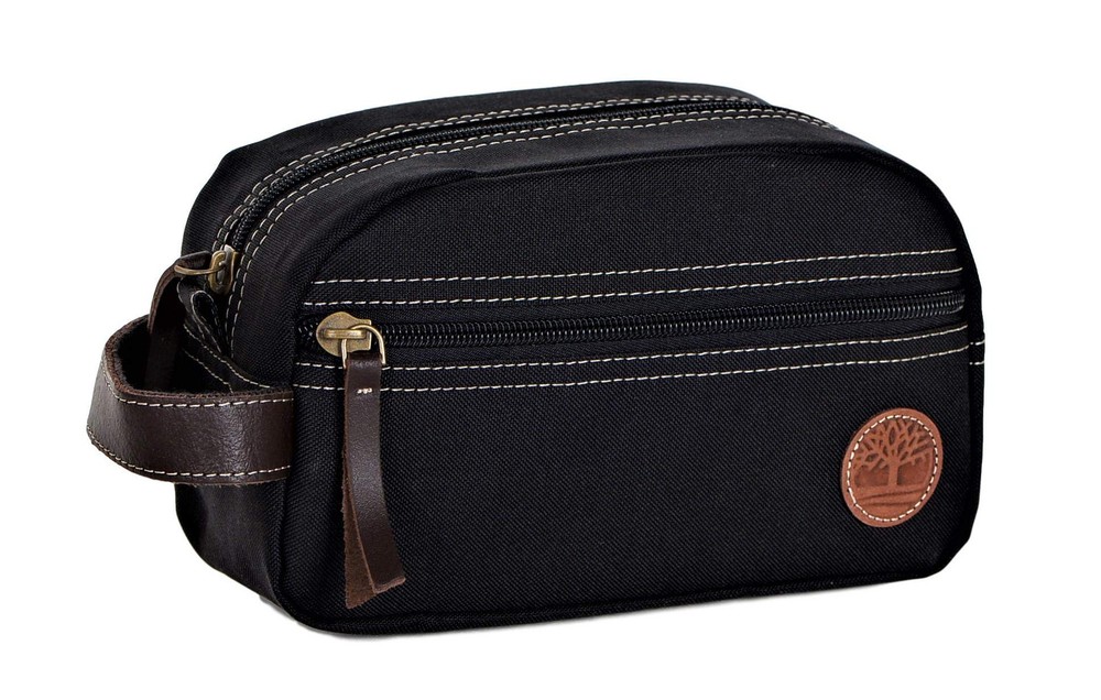 Men's Toiletry Bag Canvas Travel Kit Organizer, Black, Size