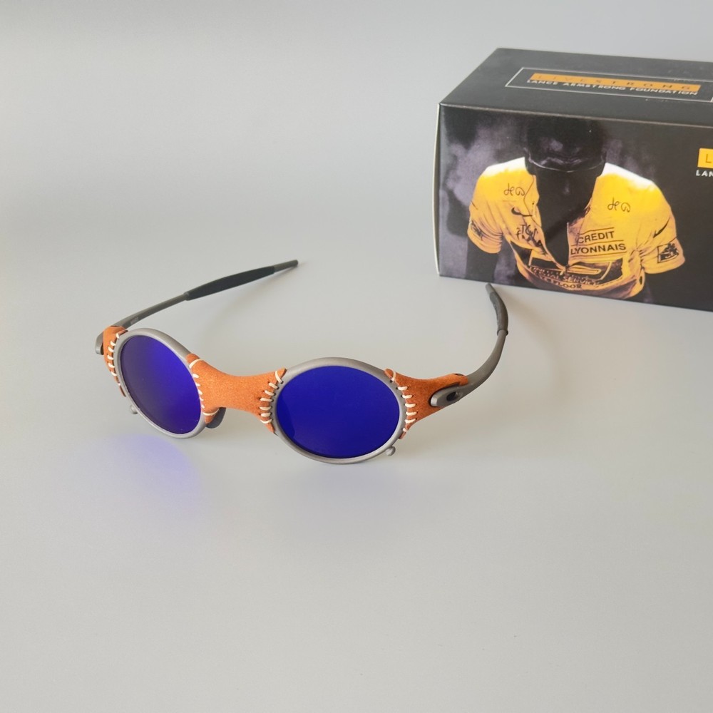 Oakley X-Metal Mars Leather avantgarde Gorpcore Polarized Outdoor/Deep Blue Lens