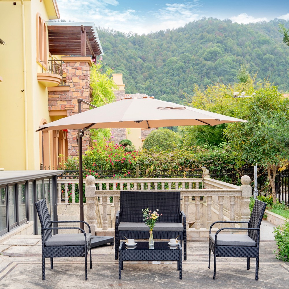 Sonoma 4 Piece Wicker all-weather Conversation Set with