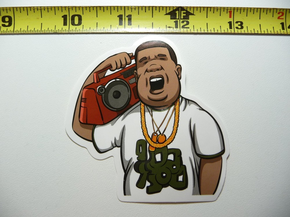 MAN WITH BOOMBOX GHETTO BLASTER DECAL STICKER HIP HOP RAP MUSIC STYLE STREET