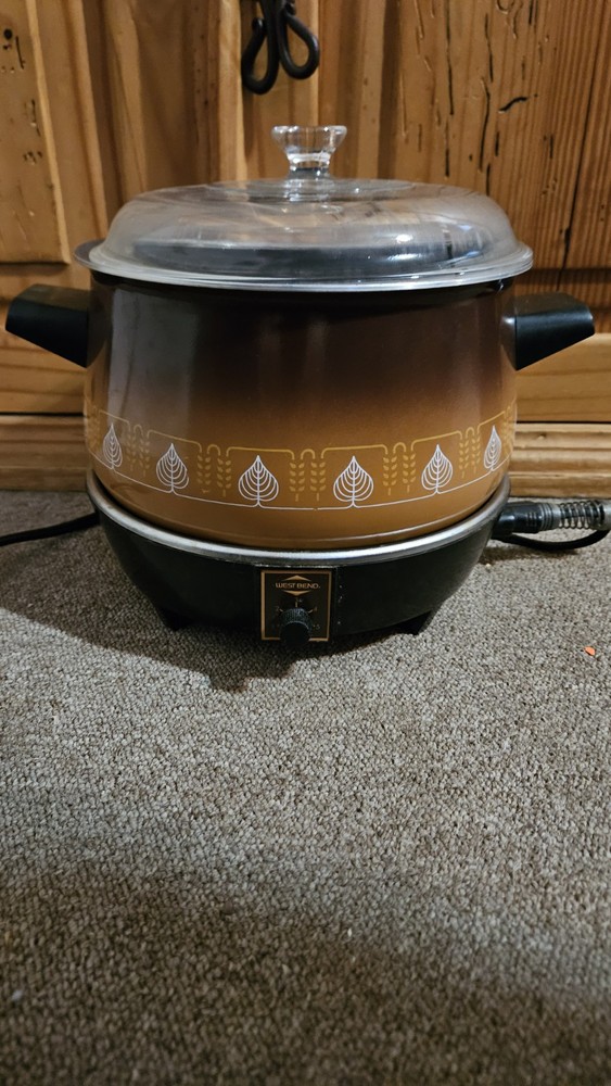 Vintage 70s West Bend Lazy Day Slow Cooker 5225 Brown Complete All Parts Excellent Condition  