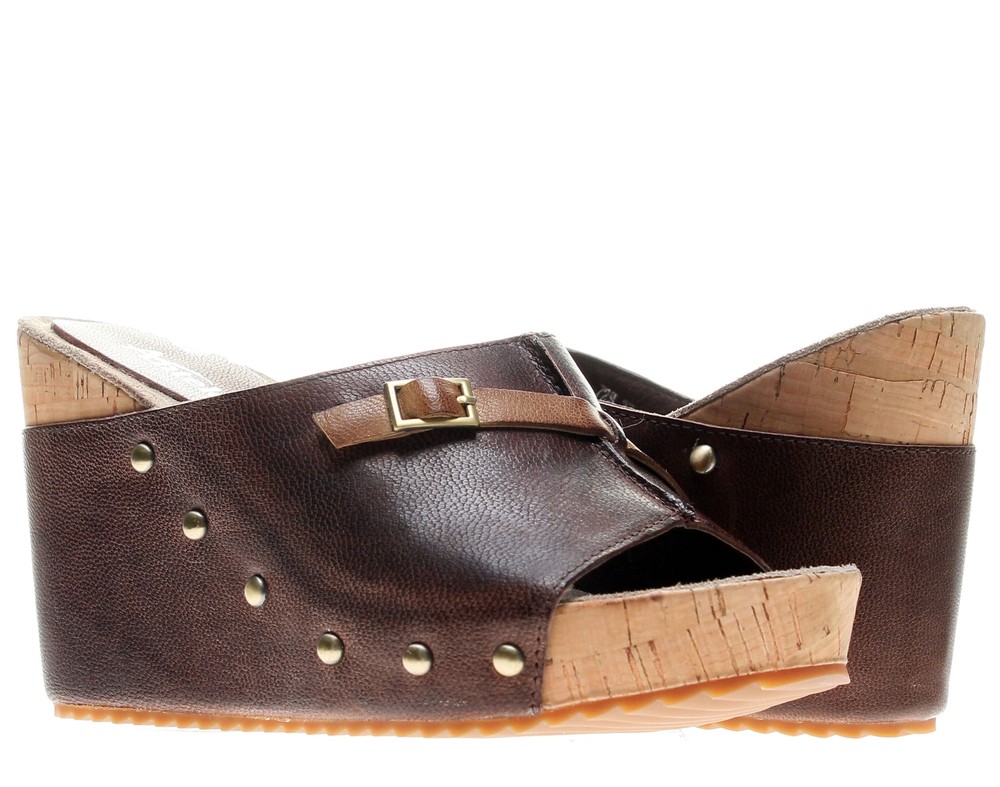 Antelope 729 Open Toe Coffee Mustard Women's Clogs