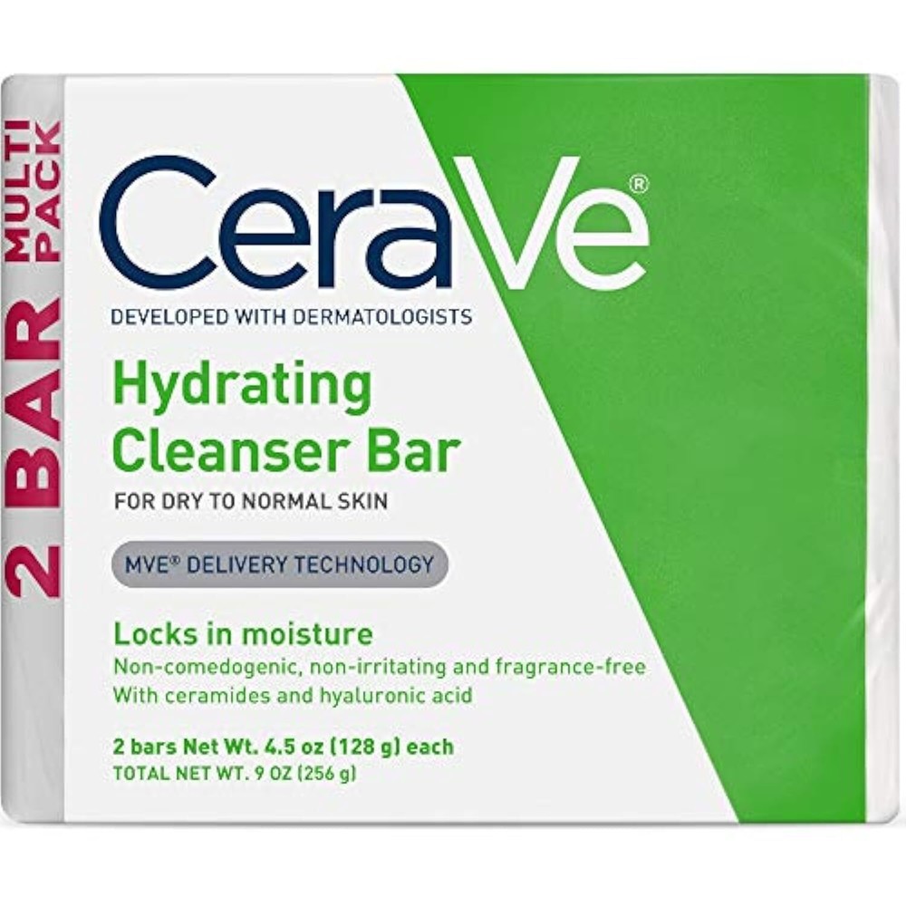 CeraVe 5% Ceramide Soap-Free Hydrating Cleanser Bar for Face and Body