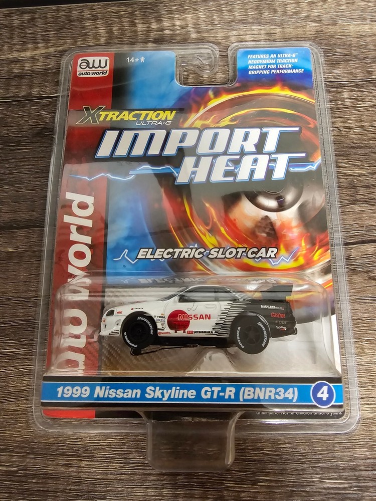 Autoworld HO Slot Car New X Traction Import Heat 1999 Nissan Skyline GTR BNR34