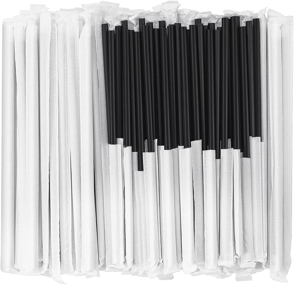 100 Biodegradable PLA Compostable Individually Wrapped Straws Disposable Eco-Friendly